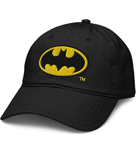 BATMAN Officially Licensed Logo Premium Flexfit Cap (Black), Large